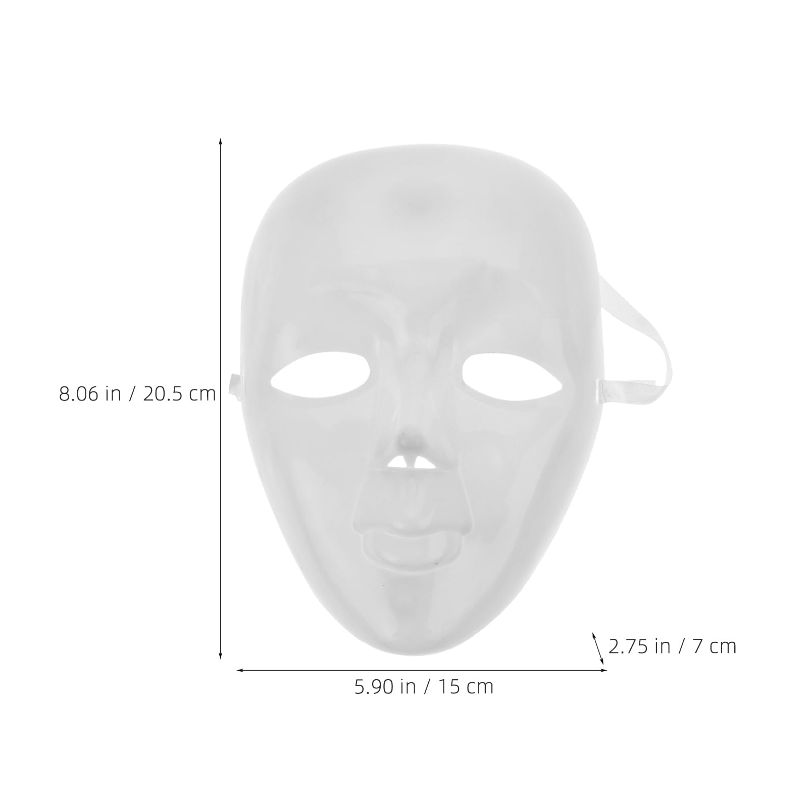 WRITWAA 6 Pcs White Blank Full Face Masks, Diy Hand-Painted Plastic Masks for Cosplay, Masquerade, Party, Halloween, and Crafts
