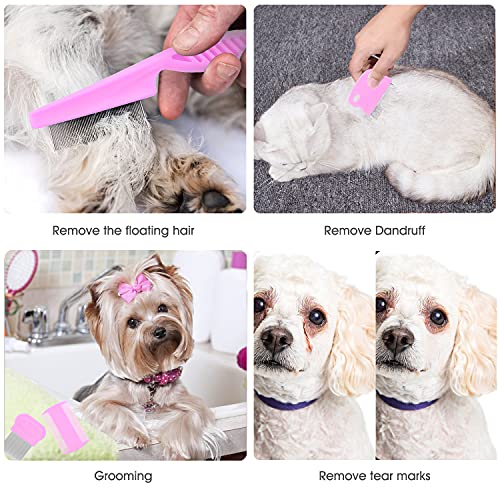 Cat Comb Dog Comb Fine Tooth Comb Pet Comb Grooming Set For Grooming And Removing Dandruff Flakes Remove Float Hair Tear… - Image 4