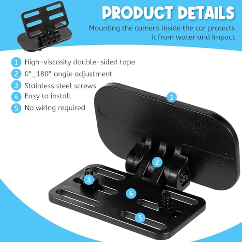 Image of Giantree 1PCS Rear Camera Holder, Universal Dash Cam Rear View Camera Mount with A Screwdriver Tool, Adjustable Back Windshield Backup Mirror Holder Adhesive Car Dashcam Reverse Recorder Car Cam Mount