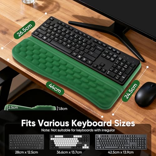 Repose poignet clavier ergonomique 2-en-1 vert pour bureau et télétravail - 5