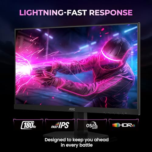 Image of AOC Q27G11E 27″ QHD Gaming Monitor - Black /Red | 2560x1440 Fast IPS| 180Hz Refresh | 0.5ms MPRT|Adaptive Sync| HDR10| Tilt Stand & Low Blue Light