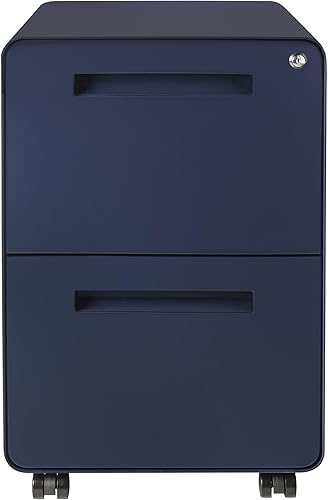 Vista 46 de Laura Davidson Furniture Stockpile - Archivador móvil de 2 cajones con cerradura, archivador de metal para debajo del escritorio, carpetas de Blanco