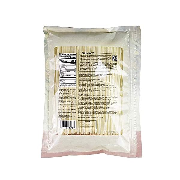 SUNGIVEN Organic Sweet Potato Glass Noodles, Korean Vermicelli Pasta For japchae, Fat-free and Gluten-free, 100% Sweet Potato Starch, No Additive, No Alum inside, 14.11 Ounce