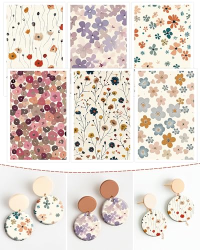 Puocaon Flower Clay Transfer Paper - 18 Pcs Colorful Floral ...