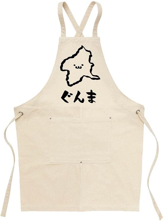 Amazon ぐんま 群馬県 都道府県 地図 筆絵 イラスト おもしろ エプロン ナチュラル オリジナルプリント 通販