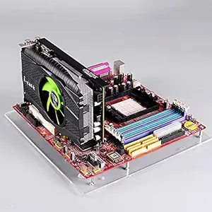 MATX PC Open Transparent Acrylic Frame Test Bench Motherboard Overclock Computer Case DIY Mod Base Stand Chassis Convenient for Testing, Overclocking or Gaming