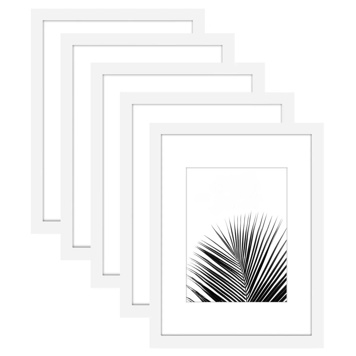 MH Traders 10 x 8 Picture Frame 5Pcs White- Wall Mounted Photo Frame for Pictures Posters & Certificates - 25 x 20 CM Size Compact Picture Frames