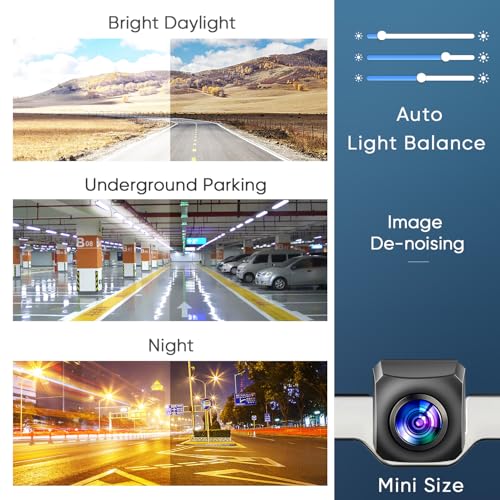 Image of PixelMan Backup Camera,XS-2 1080P AHD Innovative One-Piece License Plate Back Up Camera Ultra Clear Night Vision 170 Wide Angle Vehicle Rear View Reverse Camera,All-Weather Durable Metal Housing