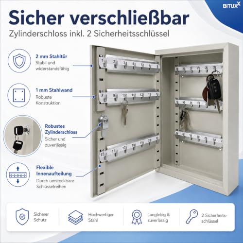 Caja de seguridad para llaves con 42 ganchos y cerradura de combinación 5
