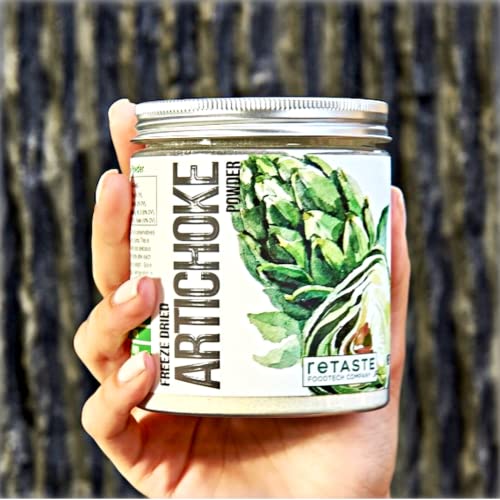 Retaste Artichoke Powder, Freeze Dried Greens Superfood - Only One Ingredient, No Additives, 100% Pure And Raw Natural Fiber, Unprocessed Whole Vegetable #TOP2