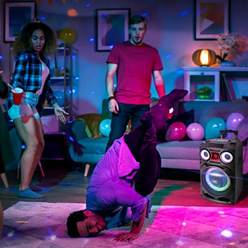 Pyle Portable Bluetooth Pa Speaker System - 800W 10” Rechargeable Speaker, Tws, Party Light, Led Display, Fm/Aux/Mp3/Usb/Sd, Wheels - Wireless Mic, Remote Control, Tablet Holder Included - Php210Djt #TOP6