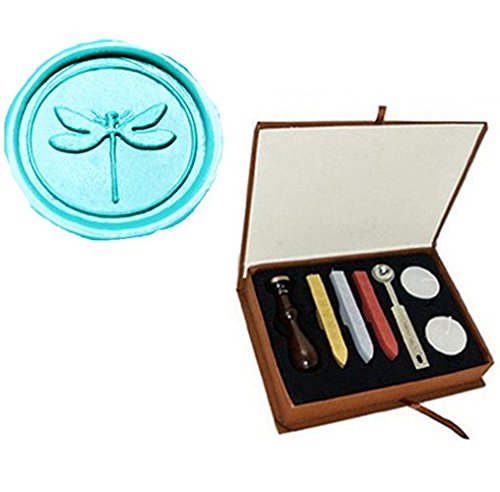MDLG Vintage Cute Dragonfly Picture Logo Wedding Invitation Wax Seal Sealing Stamp Sticks Spoon Gift Box Set Kit