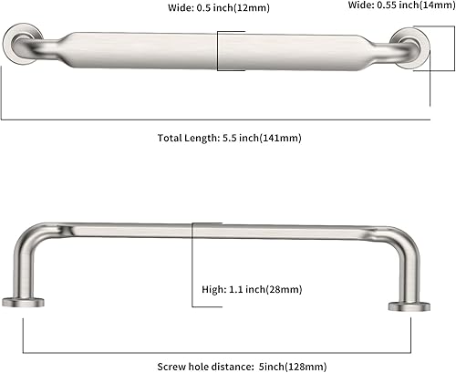 Miniatura 9 de Asidrama Paquete de 10 manijas de gabinete de cocina de bronce champán de 5 pulgadas (5.039 in), tiradores de gabinete, accesorios de gabinete de
