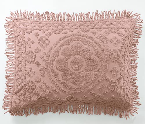 Image of Montgomery Ward Tufted Cotton Pillow Sham (Blush, King 36 inch x 20 inch)