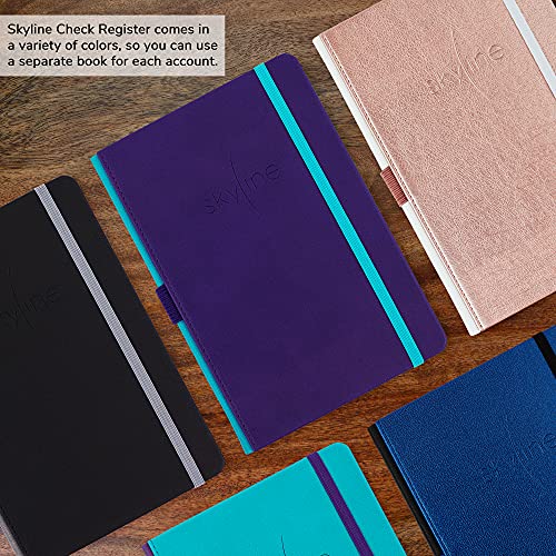 Skyline Check Register – Accounting Ledger Log Book For Income & Expenses – Transaction Checkbook For Small Business – Checking Account Notebook For Financial Transactions – A5, Hardcover, Purple #TOP6