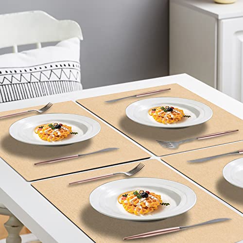 Landview Cloth Placemats Set Of 6, Cotton Linen Blend Machine Washable Durable Linen Table Mats, Heat Resistant Placemats Wrinkle Free Place Mats For Dining Table, Easy To Clean (Beige, 6) #TOP3