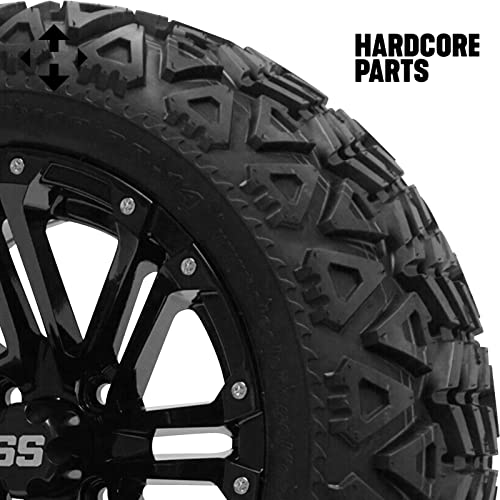 Hardcore Parts 6” Heavy Duty Double A-Arm Suspension Lift Kit For Club Car Precedent Golf Cart (2004+) With 14" Black 'Lancer' Wheels And 23"X10"-14" Dot Rated All-Terrain Tires #TOP2