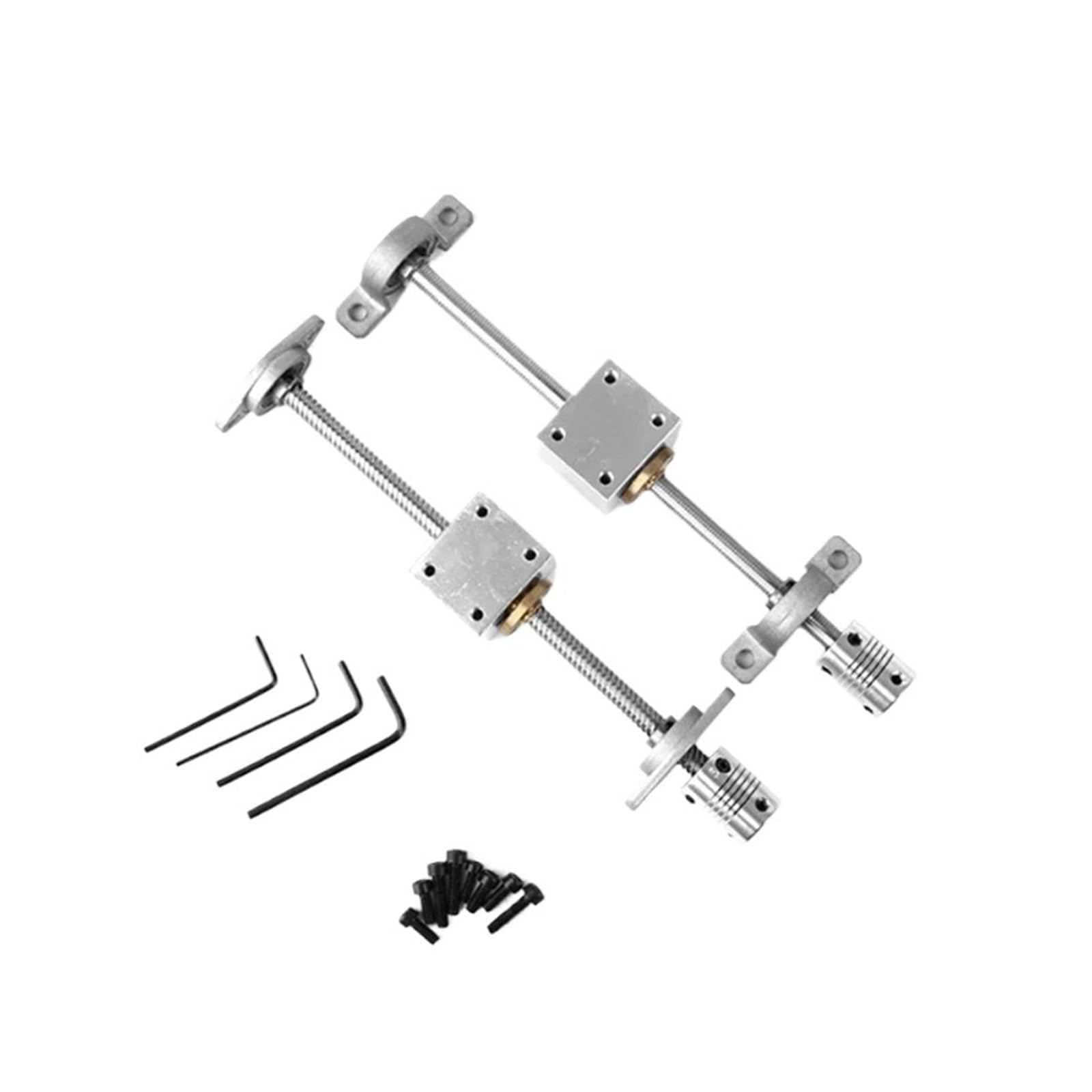 Metal Ball Screw nut T10 Lead Screw Screw Diameter 10mm Trapezoidal Screw Nut Screw Set with Nut Holder Vertical Kit(150mm)