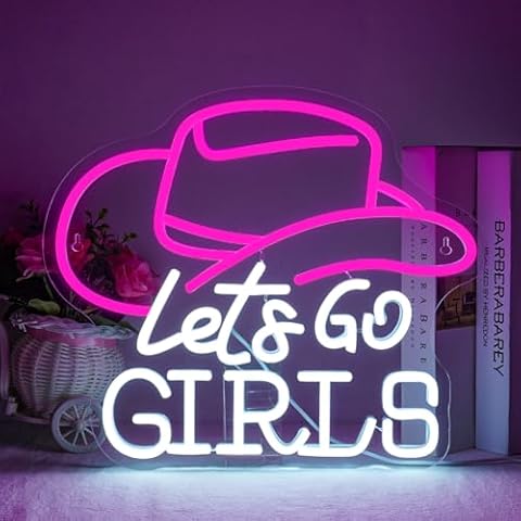 Horseneon Lets Go Girls Neon Light Sign Cowboy Hat Neon Lights Cover