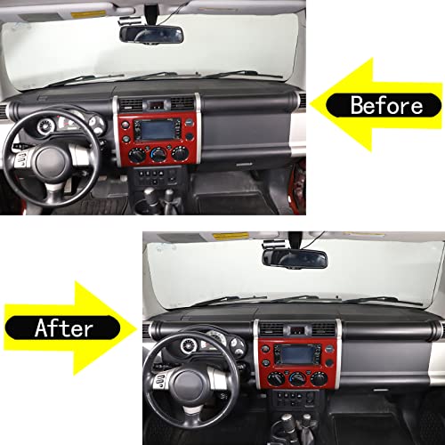 Image of Dashboard Center Console Trim Cover Compatible with Toyota FJ Cruiser 2007-2021 ABS Dashboard Dial Panel Cylindrical Trim Frame Accessories, 2PCS (Matt Black)