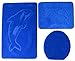 Produktbild 3- teilig Badgarnitur 100x60cm blau Badset Delphin dunkelblau Hänge-WC Badematten Badteppich