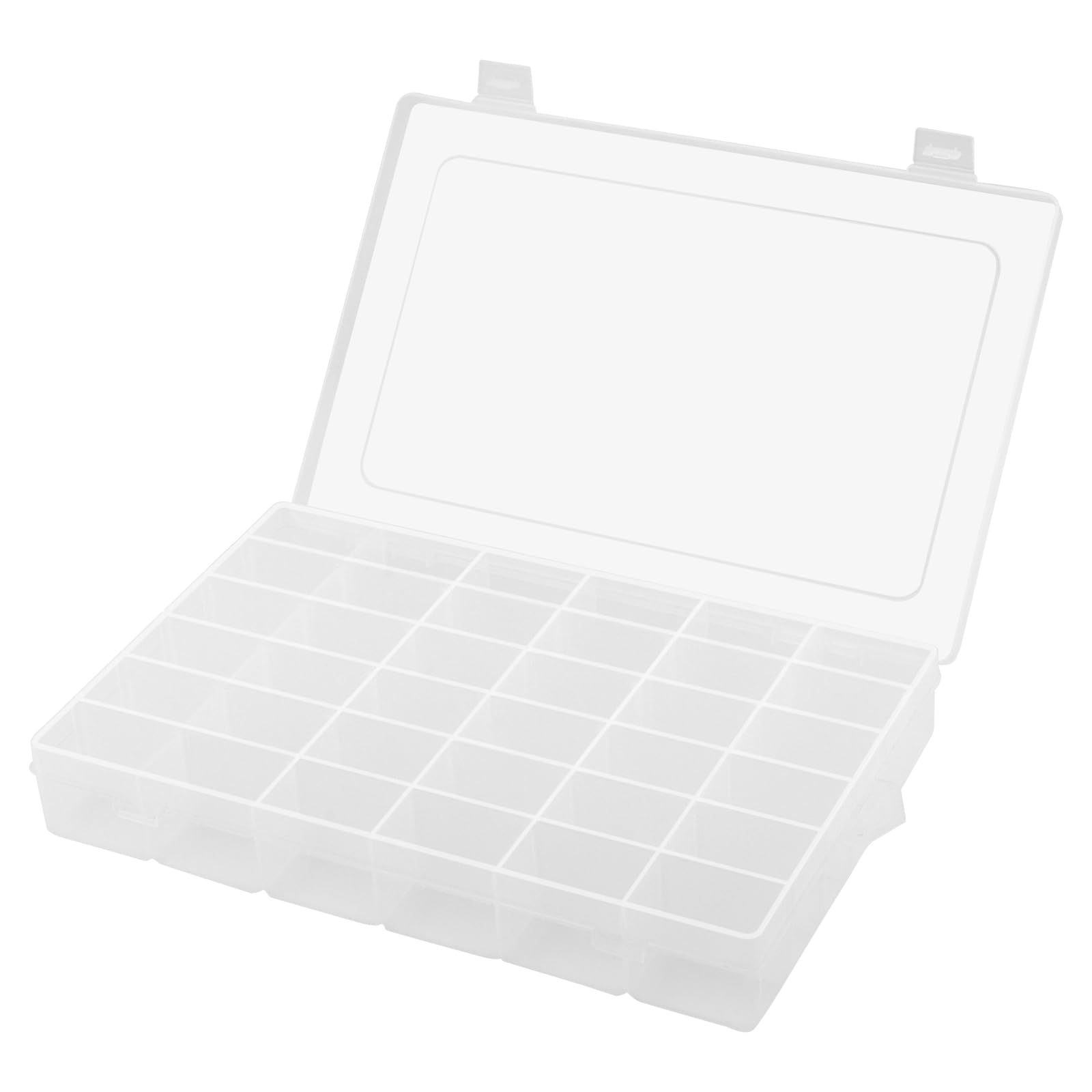 5 Scatole Organizer 36 Scomparti Regolabili in Plastica Trasparente, Contenitore per Perline, Gioielli e Piccole Parti, 27,5 x 17,5 x 4,2 cm