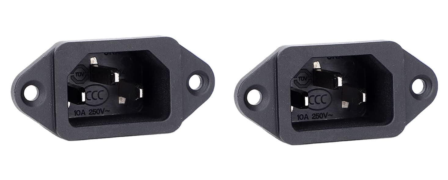 Computer Adapter Power Connector Socket C14 Panel Mount Connector (Male) Pack of 2 (B09XVD51S5) Amazon Price History, Amazon Price Tracker