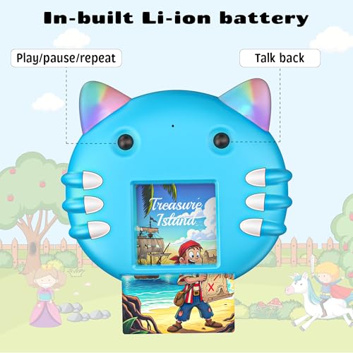 Image of Story Kitty - Storytelling Flash Card Toy for Babies, Toddlers & Kids (Blue)