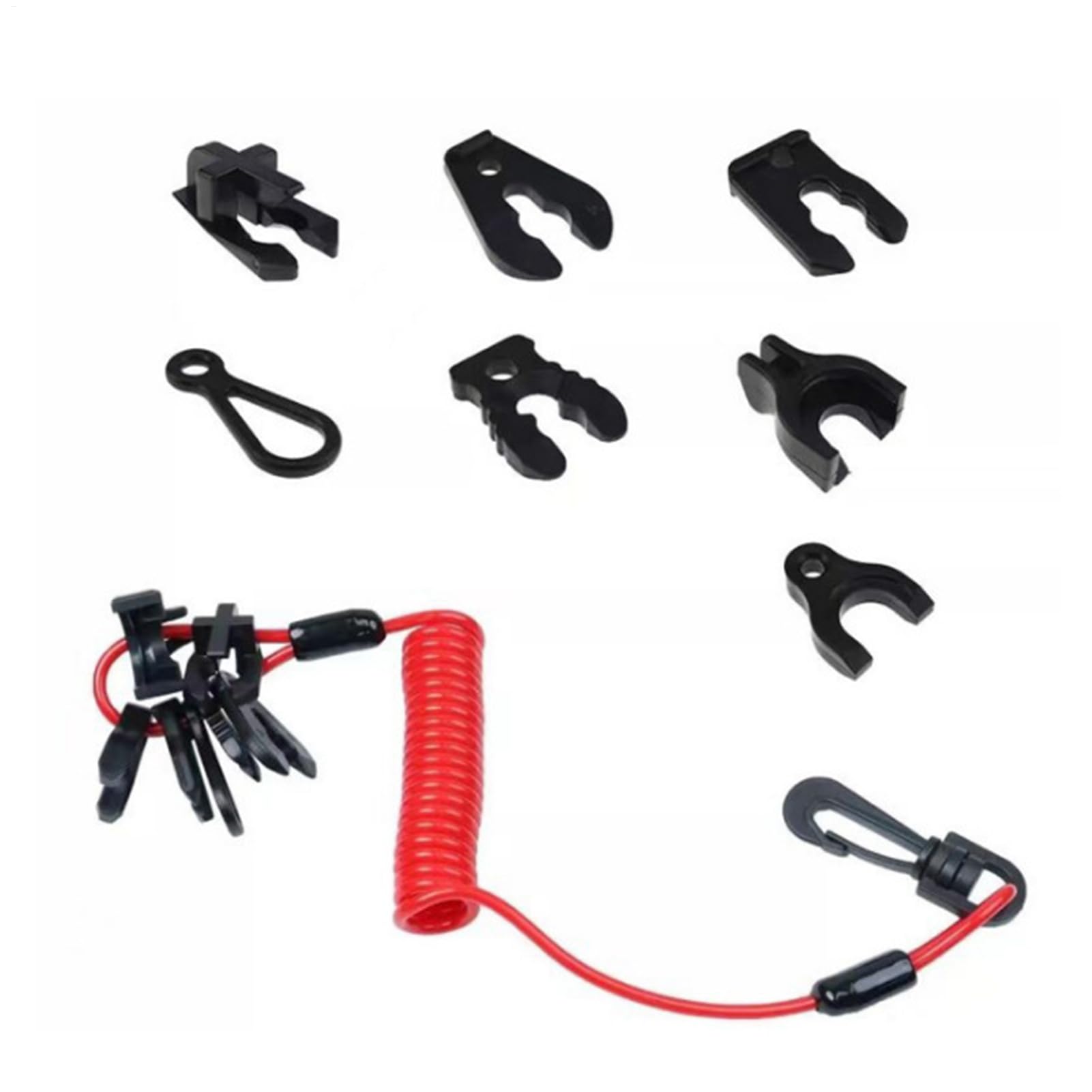 Boat Engine Safety Lanyard - Engine kills Switches with 7 Key, Enhanced Protection Retractable Boat Safety Lanyard Button | Ignition Stop Cord for Outboard Motors, Quick Disconnect Safety Cut-Off Tool