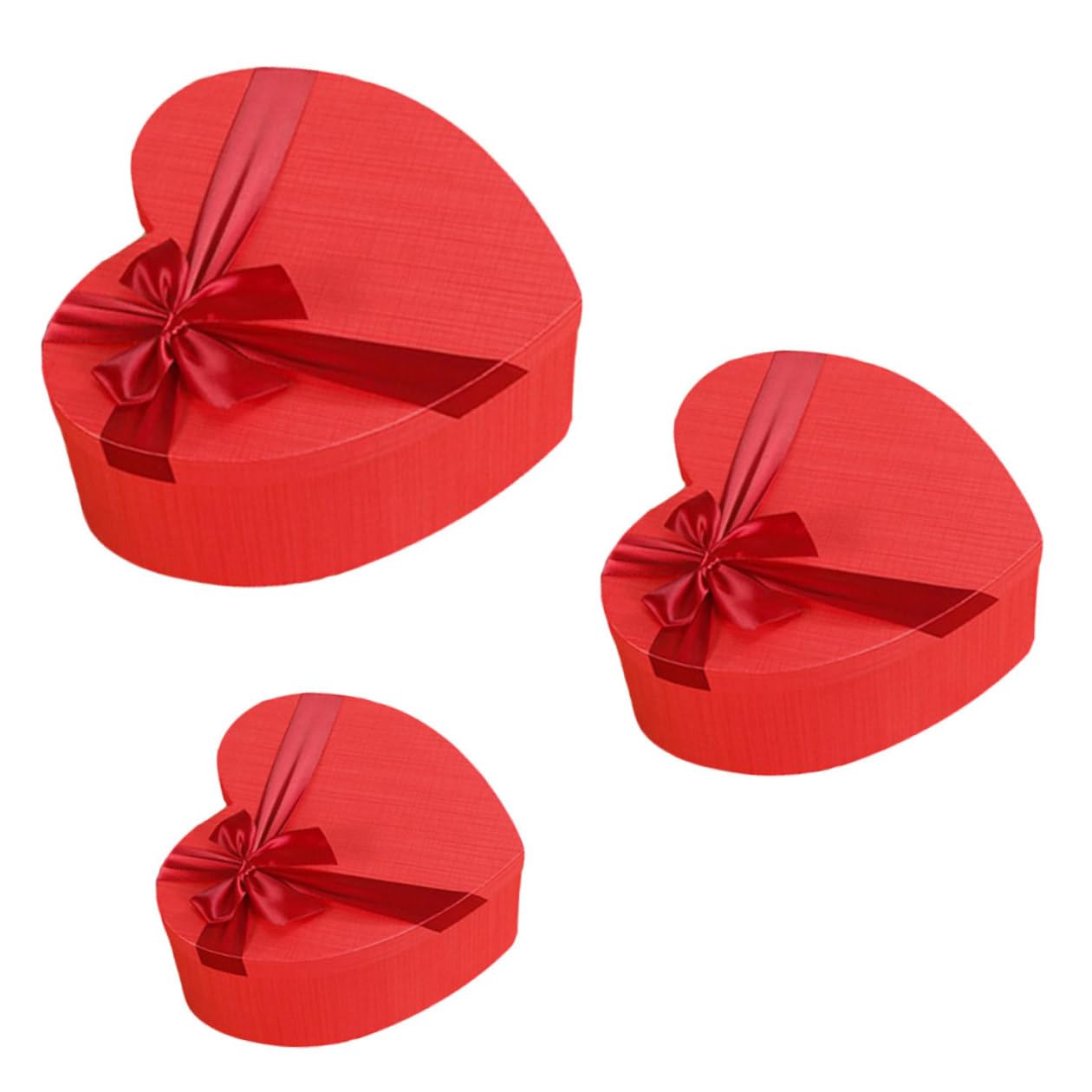 Abaodam 3 Stück Herzförmige Geschenkboxen aus Stabilem Material mit Satinband Aufbewahrungsboxen für Valentinstag Geburtstage und Hochzeitsdeko Flach Verpackbar und Wiederverwendbar