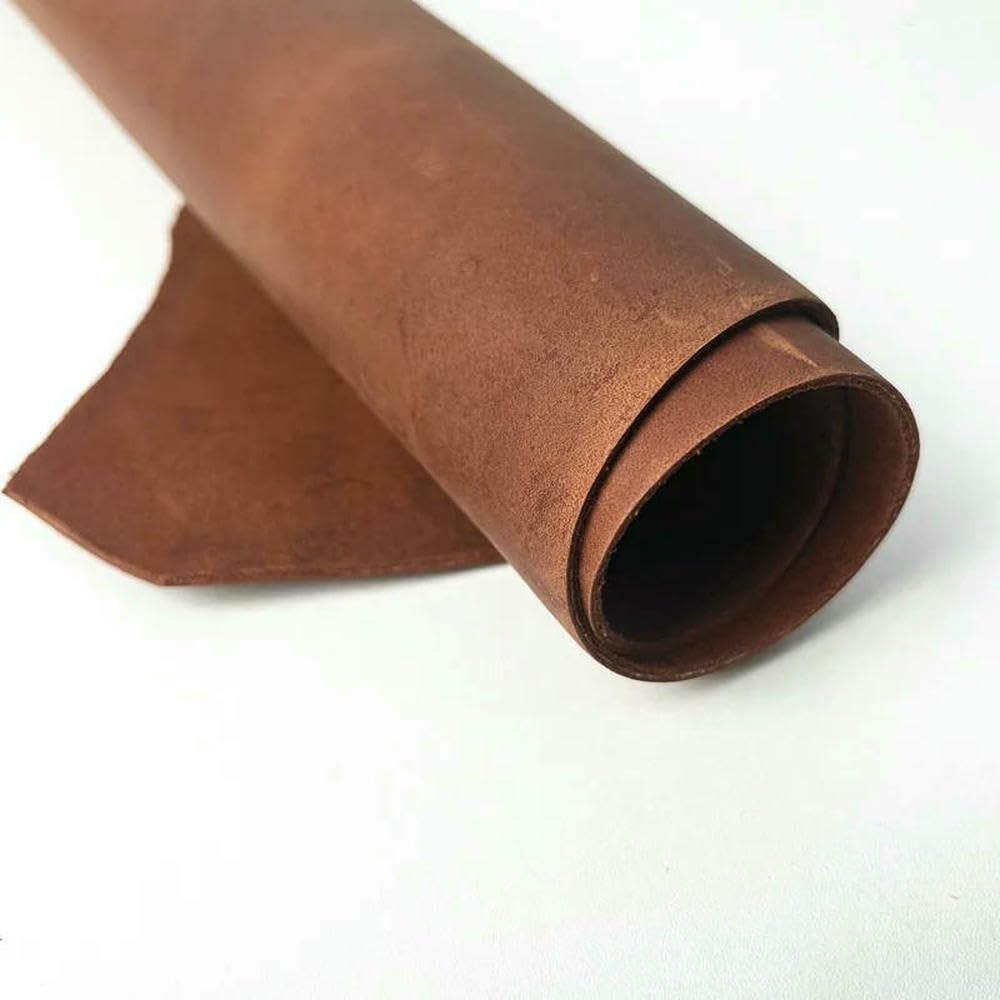 Arkusze prawdziwej skóry Skóra bydlęca 2,5 mm do majsterkowania wielokolorowa w wielu rozmiarach(Reddish Brown,10cm x 20cm)