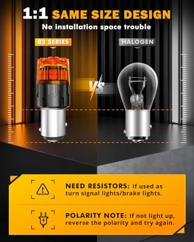 Image of Auxbeam 2026 B2 Series 1157 LED Bulbs Amber Turn Signal Blinker Light