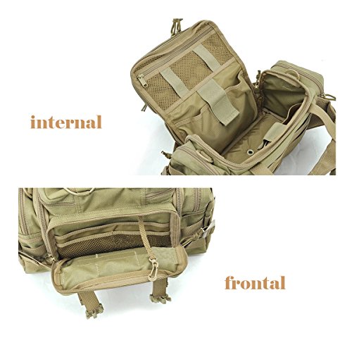 SHANGRI-LA Tactical Range Bag Outdoor Sling Backpack Hiking Fanny Waist Pack - Green - Thumbnail 7