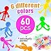 POPLAY 60PCS Smile Face Bendable Man, Stretchy Figures Party Favors Gooey Bendy Fidget Toys for Stress Relief, Classroom Exchange Prizes, Birthday Goodie Bag Stuffers
