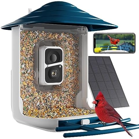 Dzees Smart Bird Feeder with Camera, Bird Feeder Camera Wireless Outdoor, AI Identify Bird Species, Auto Capture Bird Videos, 1080P HD Bird Camera with Solar Powered, Ideal Gift for Parents Cover