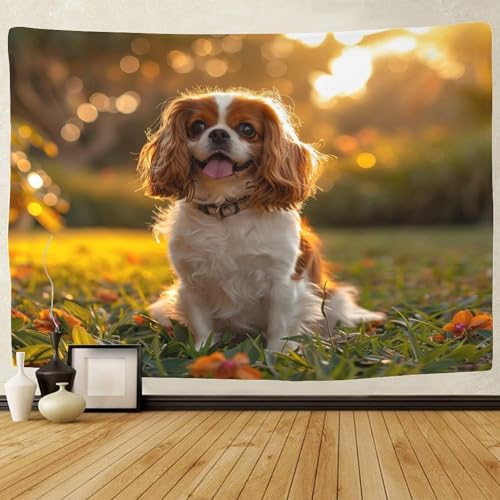 Impression 3D Shih Tzu tapisserie murale en polyester doux haute densité - 2