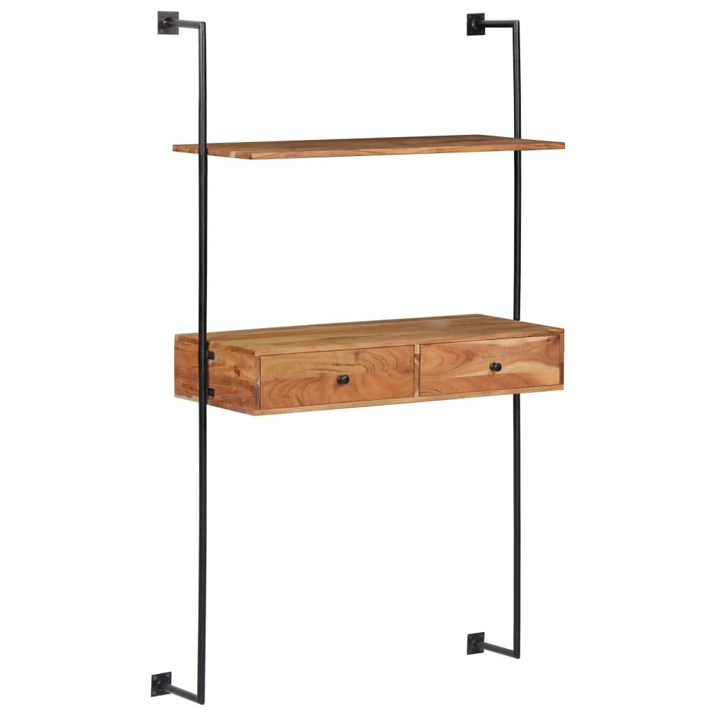 Portariviste,Porta souvenir,Parete decorativa,Design rustico,Salvaspazio per camera da letto, soggiorno, ufficio e cucina,Scrivania a Parete 90x40x170 cm in Legno Massello di Acacia