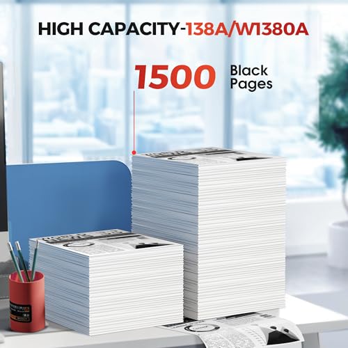 138A W1380A Black Toner Cartridge (with Chip): Compatible Replacement for HP 138A W1380A 138X W1380X Toner Cartridge Work for HP Pro 3001dw 3001fdw MFP 3101fdw Series Printer Ink ( 2-Pack )