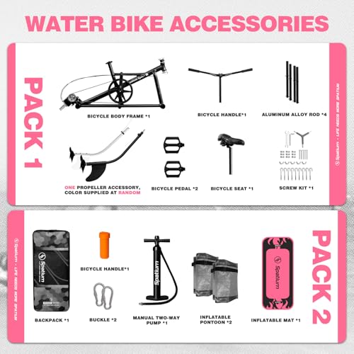 Spatium Water Bikes for Lake Inflatable Water Bike 3.0 Adult Inflatable Pontoon Water Bicycle 3-bladed Propeller One-Piece Rear Gear SUP Water Bike with Inflatable Mat - Image 6