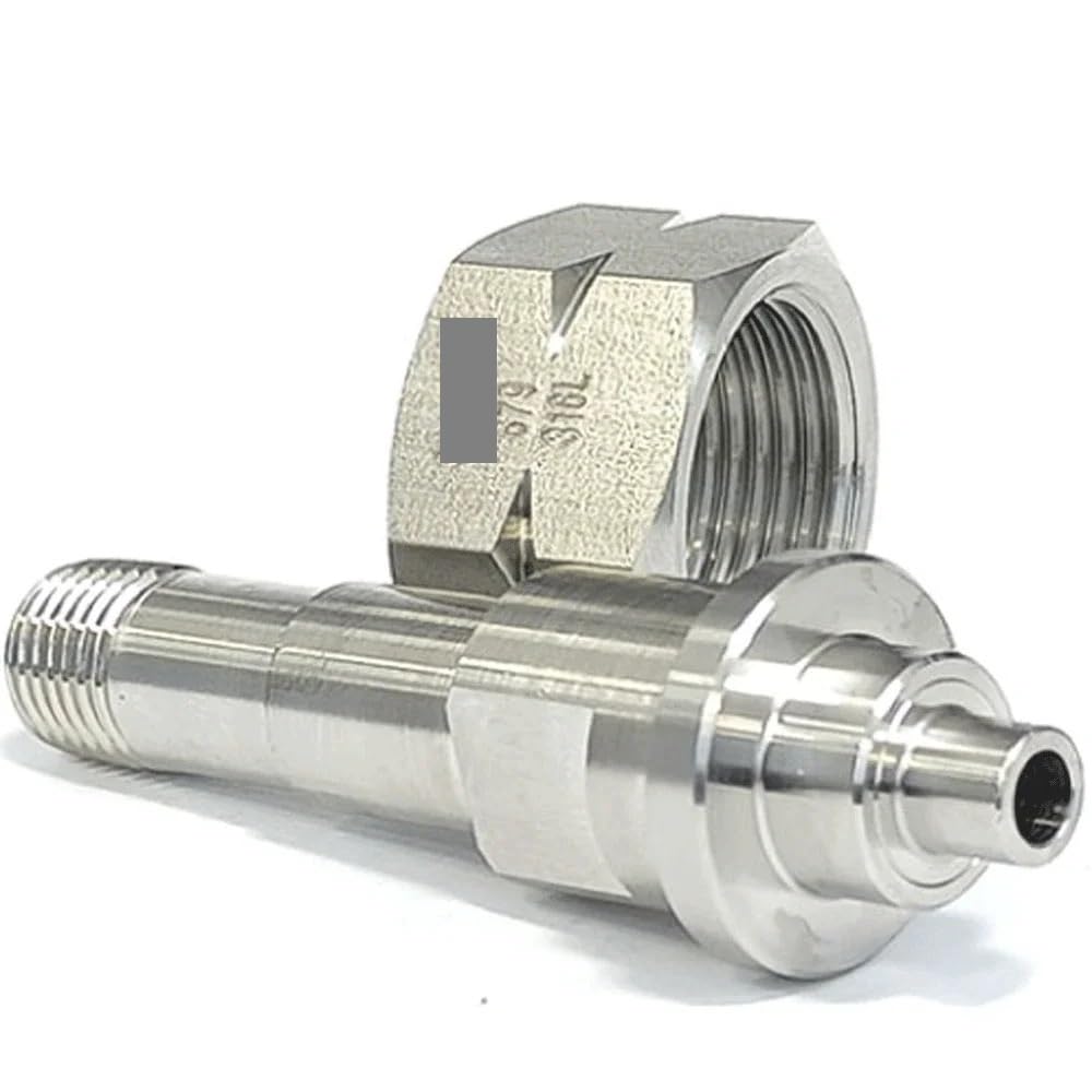 Conector de tubería de acero inoxidable SUS316L CGA679 a NPT macho de 1/4"