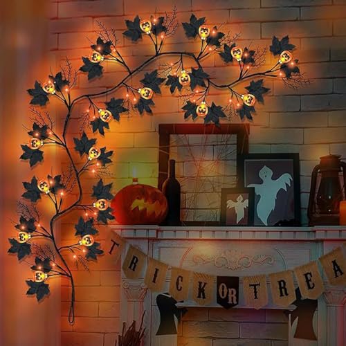 Guirlande lumineuse saule Halloween à piles décorative pour mur et balcon - 3