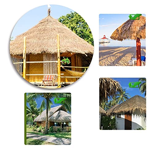 Simulation Thatch Tile Palm Thatch Roll Artificial Thatch Tile Plastic Pe Straw Roof Decorative Fireproof And Anti-Aging Fake Thatch Man-Made Thatch 0.5X0.5M(1.64X1.64Ft)(Size : 2Pcs,Colour: Yellow B #TOP5