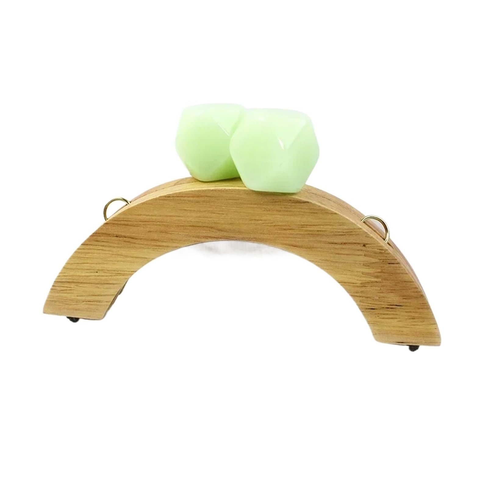 PVUVTNAHW 1Pc 14cm Wooden Purse Handle Colored Beads Mini DIY Bag Frame Kiss Women Handbag Closure Clasp Handmade Accessories(LightGreen)