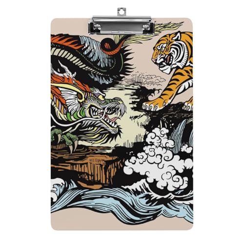 Planchette à pince A4 dragon avec support rigide anti-dérapant