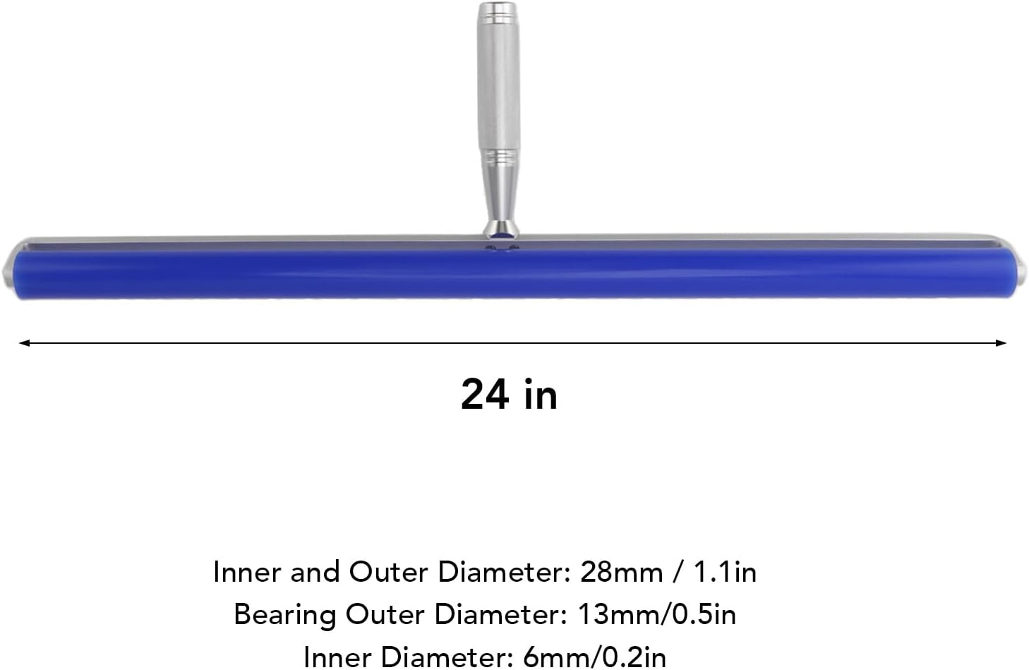 Sticky Roller, Silicone Glue Roller with Aluminum Alloy Handle for Dust Fibers with Anti Static Seam Record Dust Collection (24 inch)