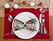 DII Embroidered Holiday Table Décor Collection Christmas Kitchen, Snowman Placemat Set, 13x19, Red, 4 Piece