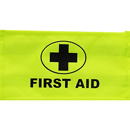 First Aid Aider Medical Armband ID Badge Green Yellow Universal Size Sleeve, Yellow Single Pack