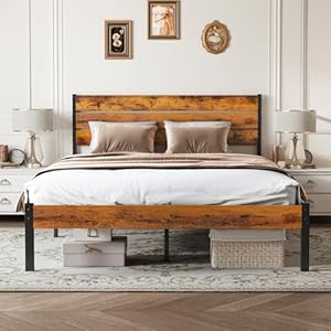 Sweetcrispy Full Size Bed Frame wit...