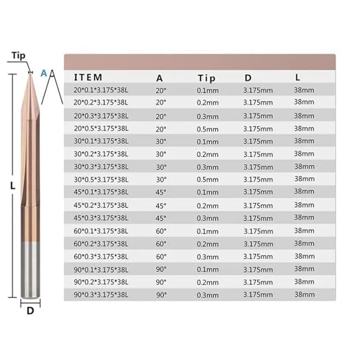Fraise à graver CNC 20 degrés pour circuits imprimés PCB et micro-lettrage - 3