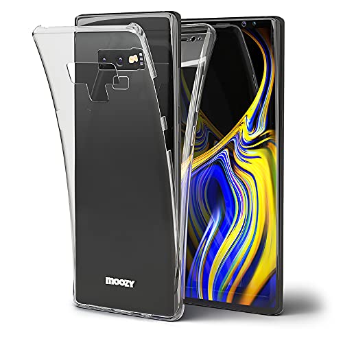 Moozy 360 Degree Case for Samsung Note 9 - Full Body Front and Back Slim Clear Transparent TPU Silicone Gel Cover